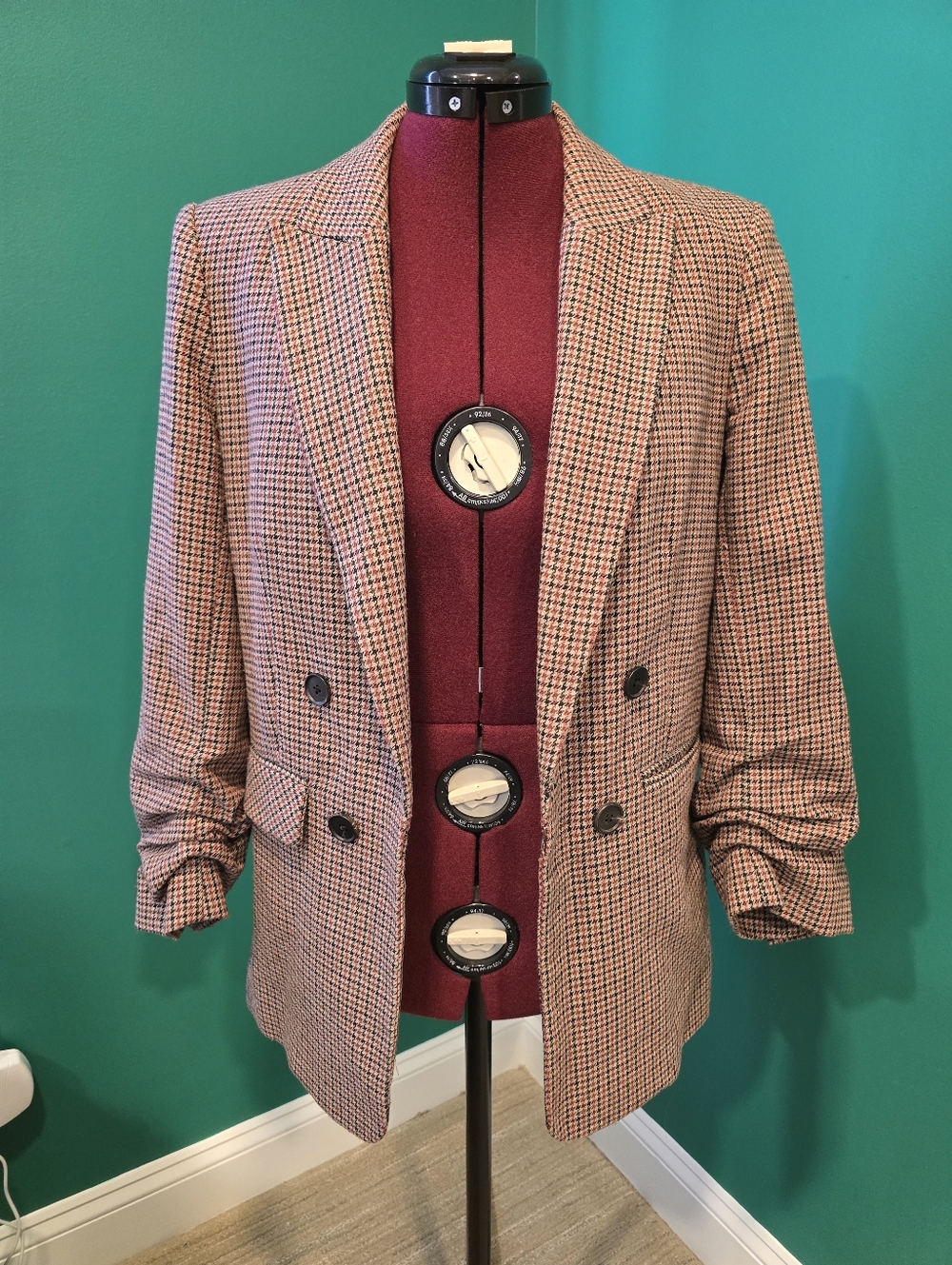 Veronica Beard Women's Double-Breasted Houndstooth Blazer, Size 4